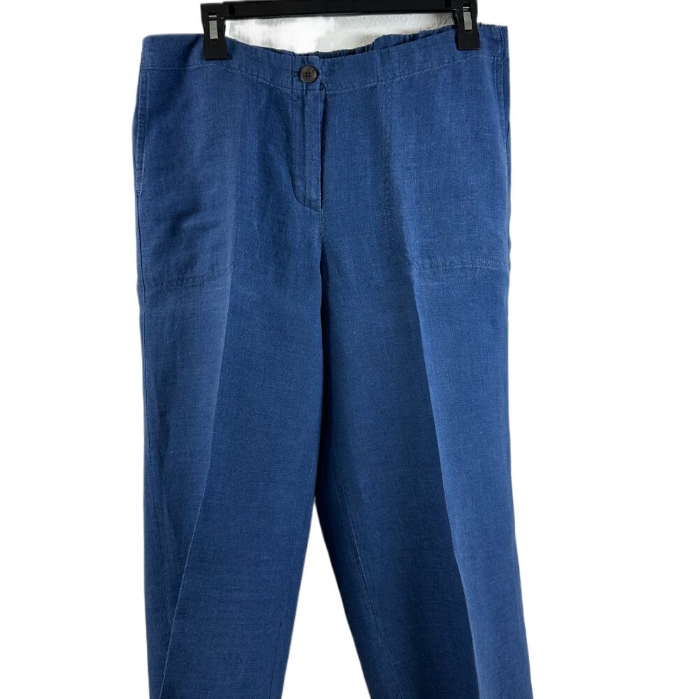 J. Jill Love Linen Creased-Front Wide-Leg Cropped Pants